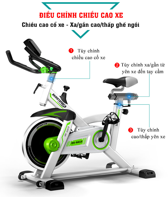 điều chỉnh xe đạp tập thể thao Đại Việt DV-6415
